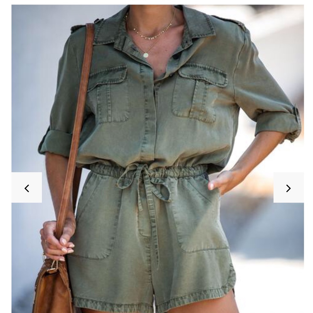 Vici Army Green Romper